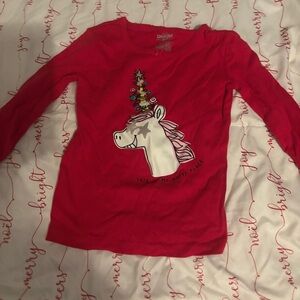 Cat & Jack Red Unicorn Long Sleeve Tee
